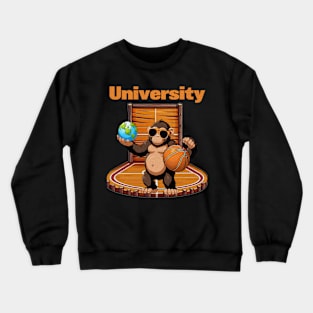 University Jungle Baller: World Play Basketball Graphic Crewneck Sweatshirt